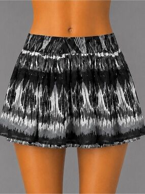 Black-and-white Flirty Tiered Short Dressy Mini Skirt